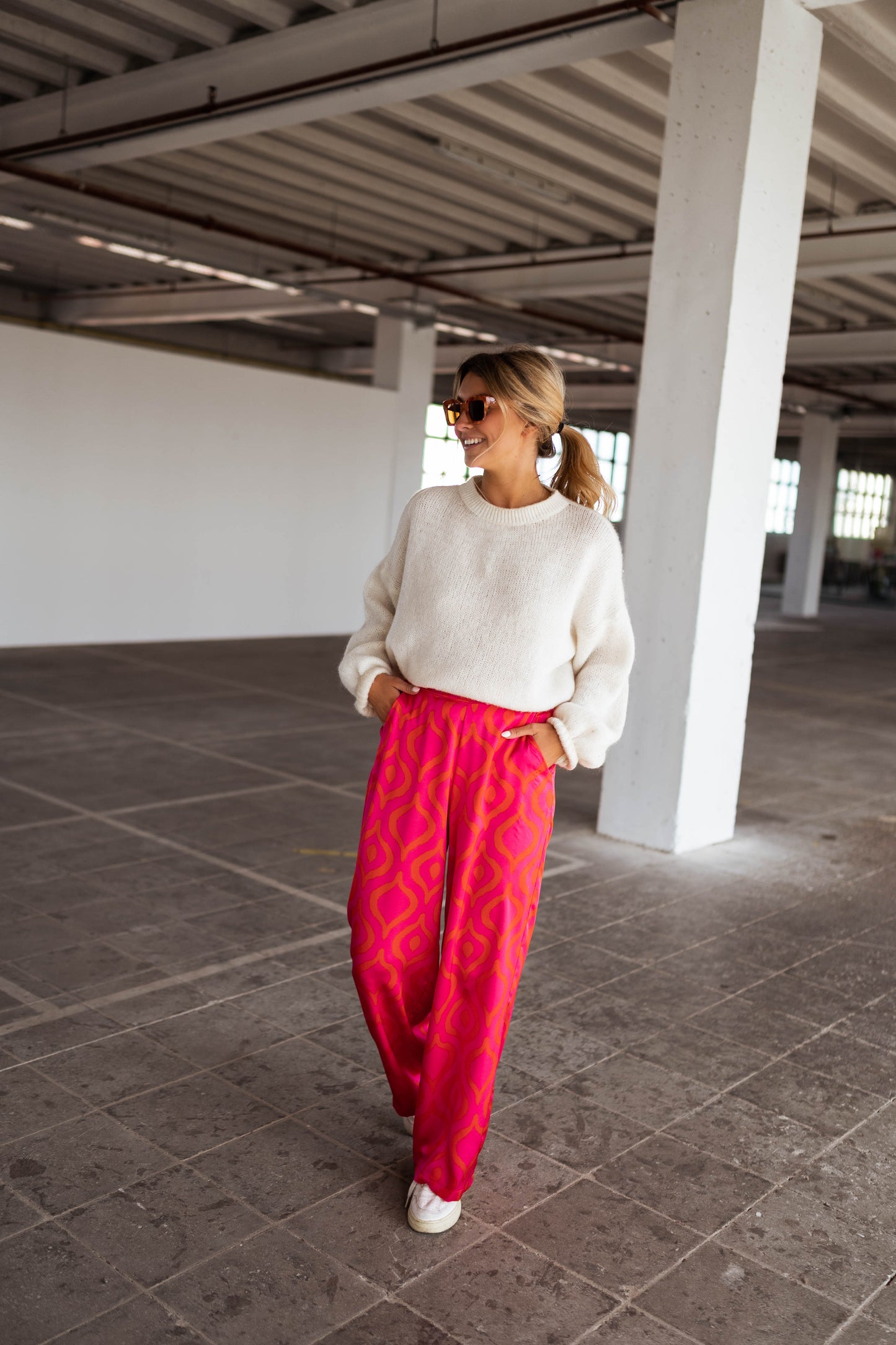 Pink and Orange Patterned Thaly Pants