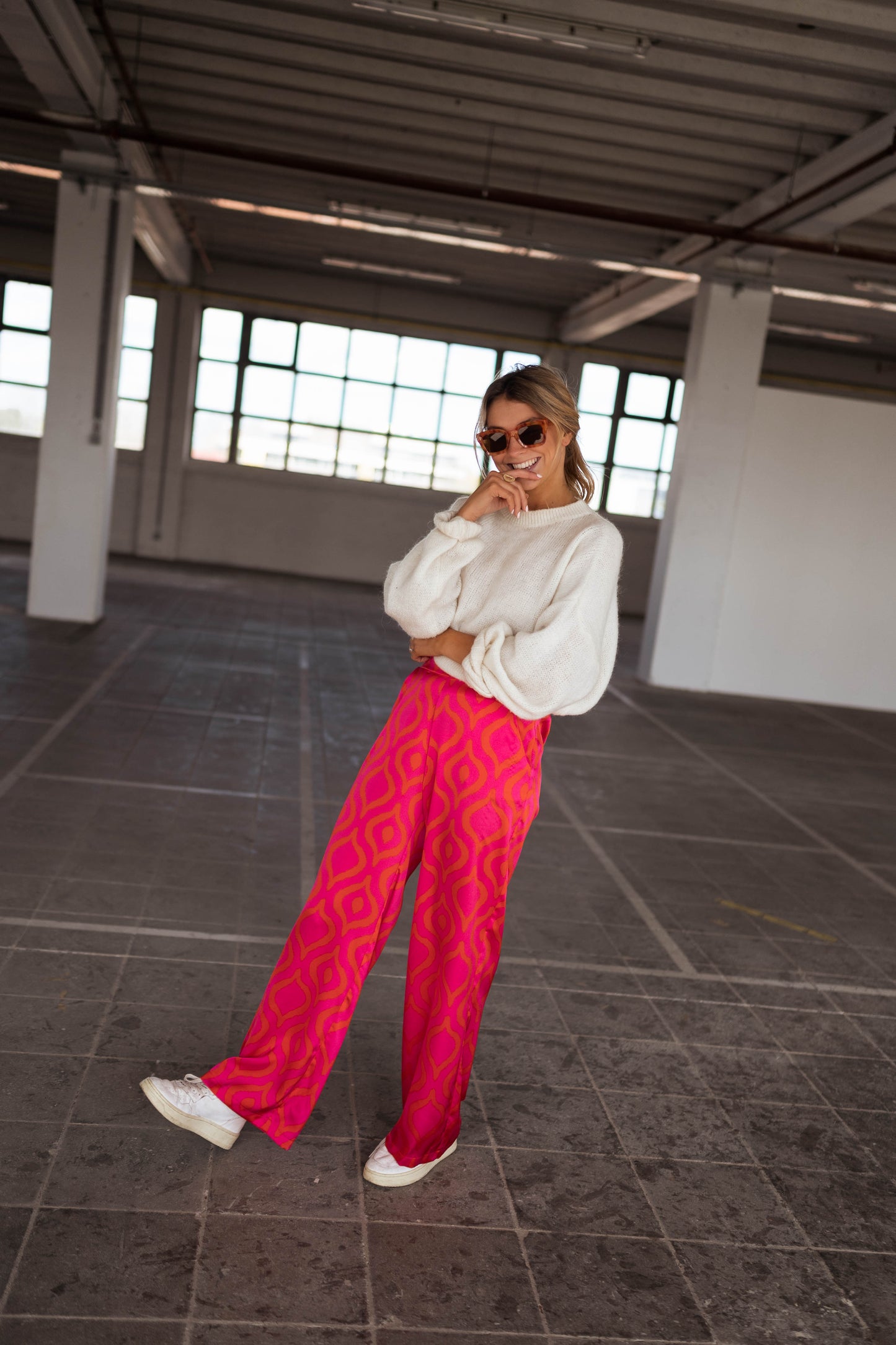 Pink and Orange Patterned Thaly Pants