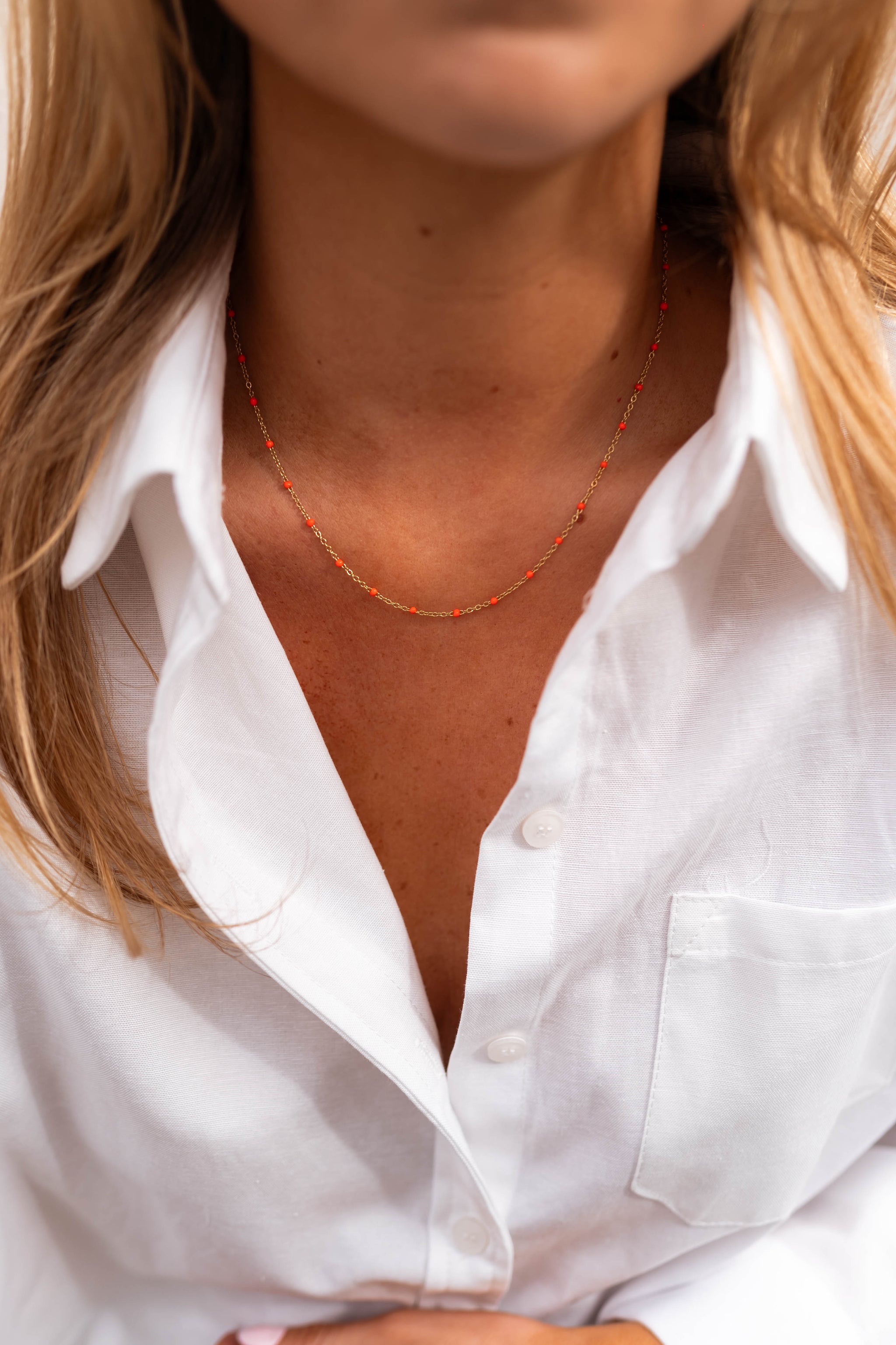 Orange Mary Necklace