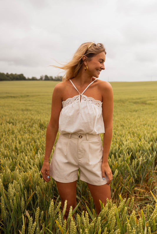 White Anesa Top