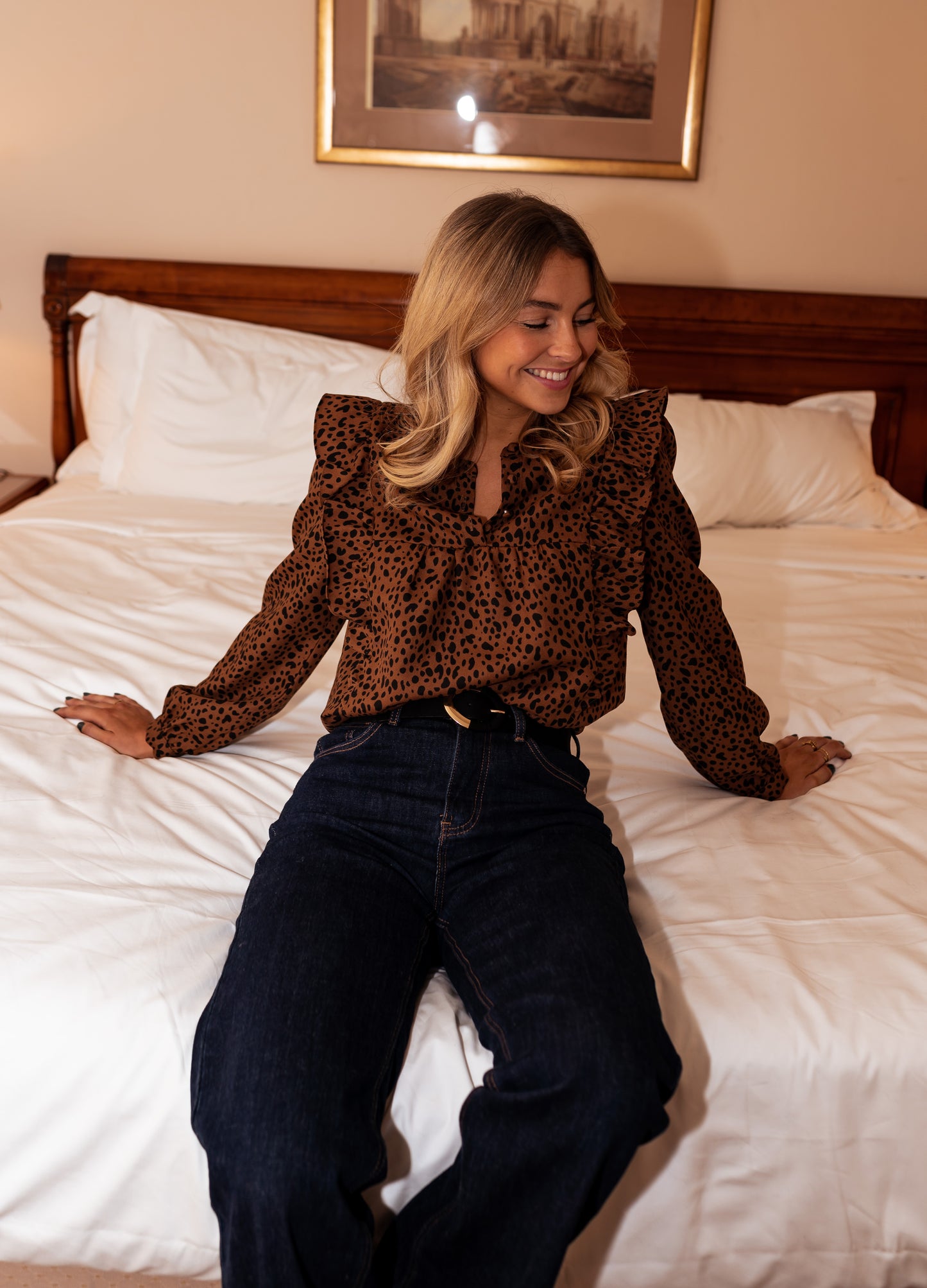 Brick Neyla Leopard Print Blouse