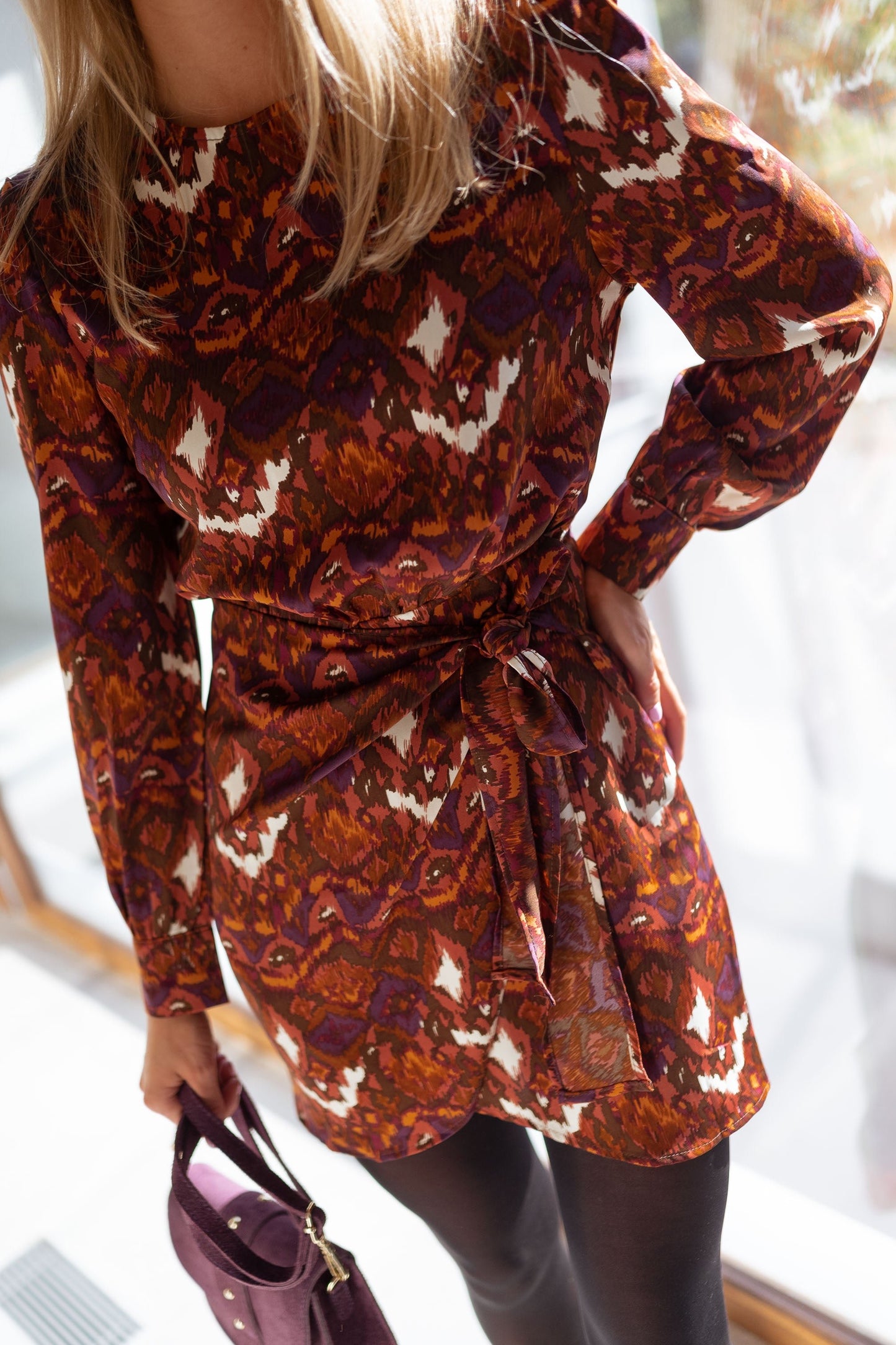 Brown Giulia Patterned Dress