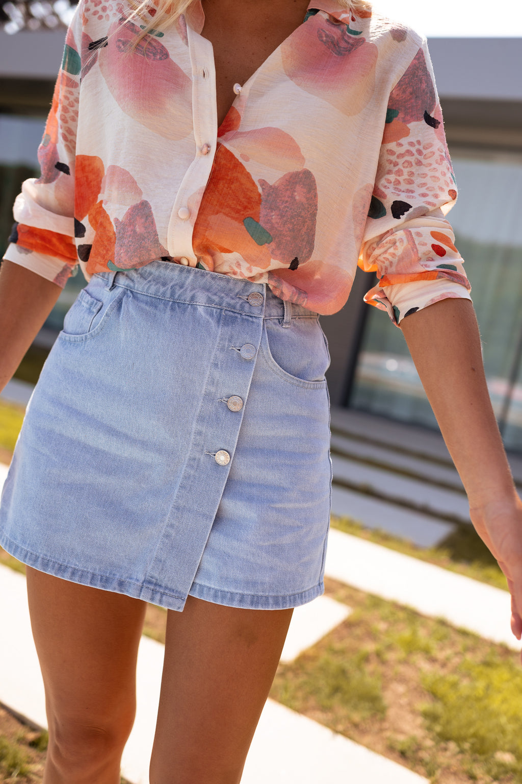 Denim Lilia Wrap-Front Skort | Easy Clothes | Easy Clothes North