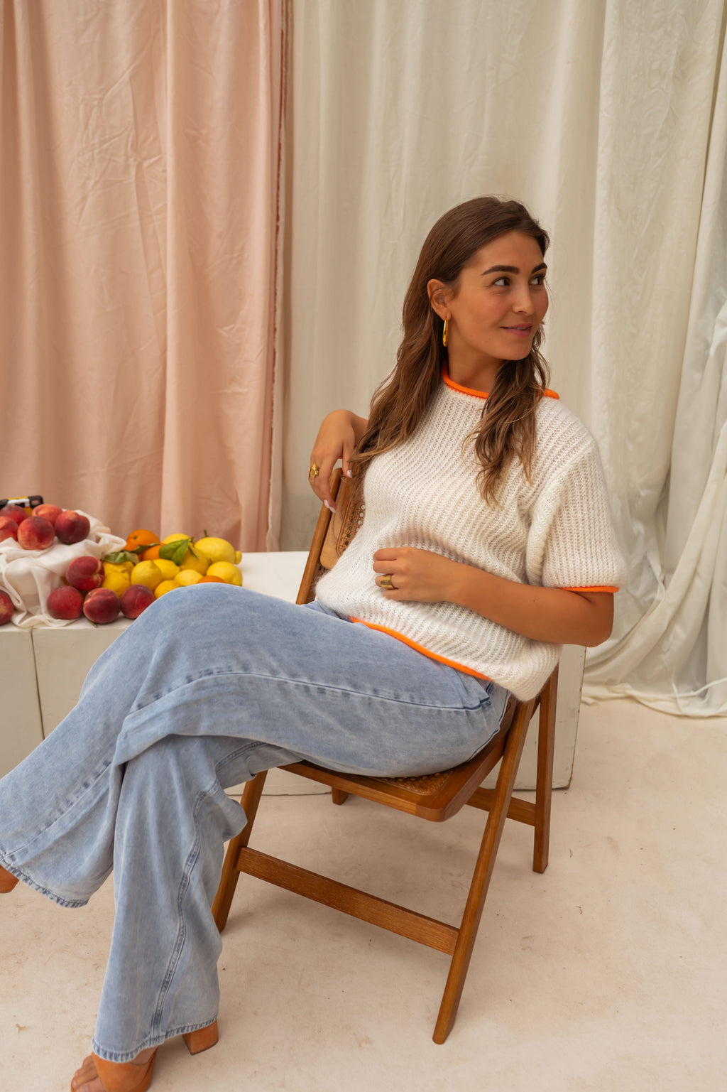 Ecru and Orange Ricky Sweater | Easy Clothes North America