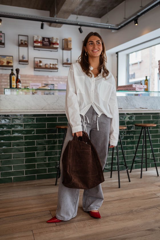 Brown Suede Pascal Bag