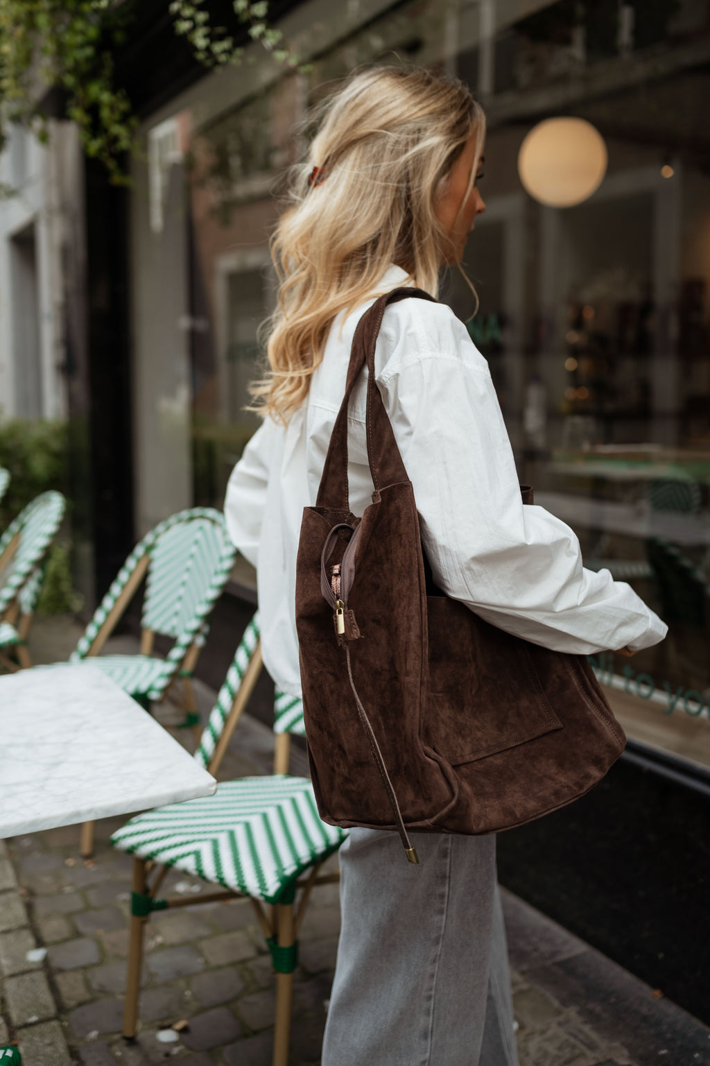 Brown Suede Pascal Bag | Easy Clothes North America