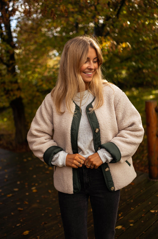 Beige and Green Billy Coat