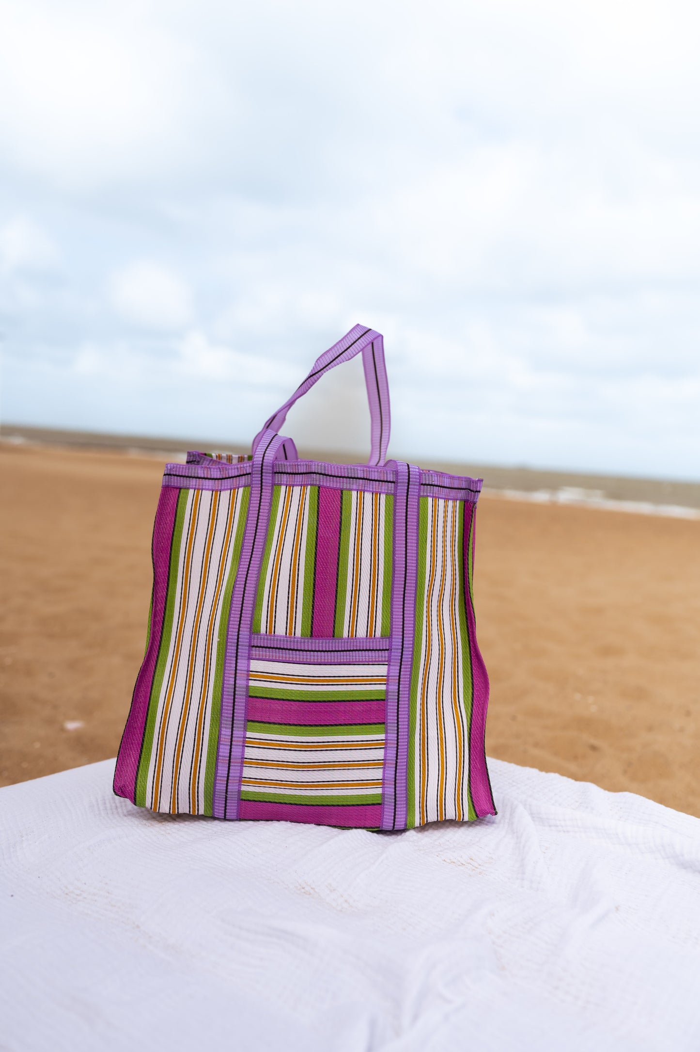 Green Striped Sevana Handbag