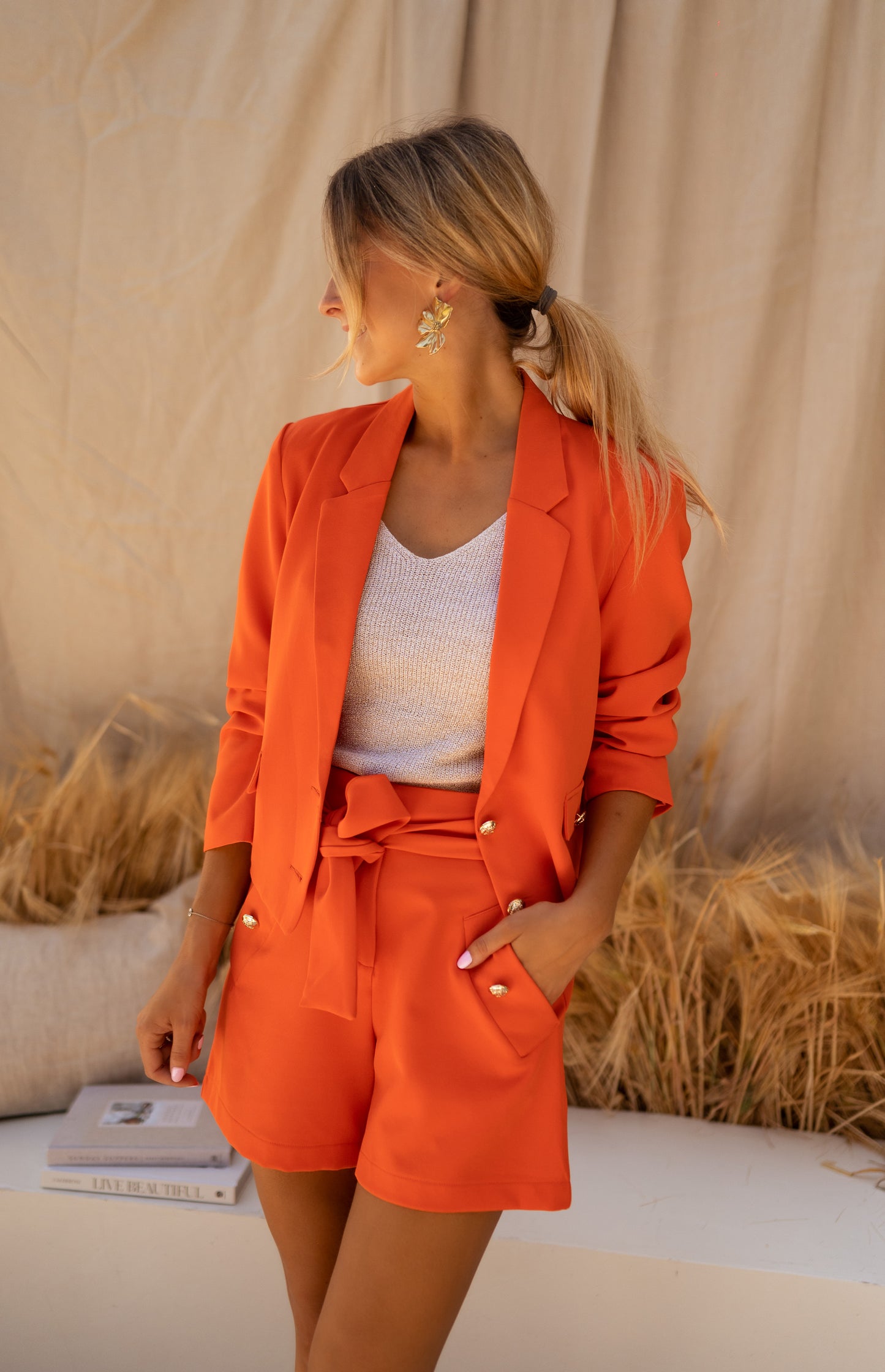 Orange Estella Blazer