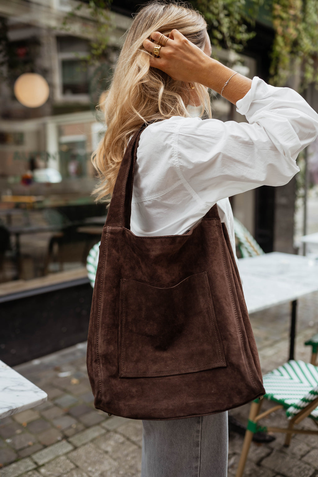 【TELA】Brown suède tote bag Brown Suede Pascal Bag | Easy Clothes North America