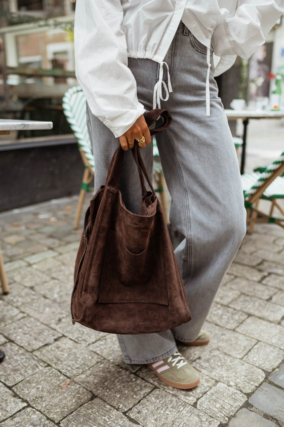 Brown Suede Pascal Bag