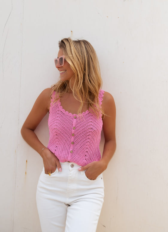 Pink Crochet Esther Top