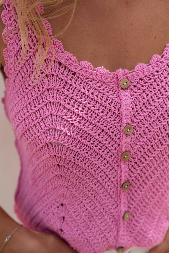 Pink Crochet Esther Top