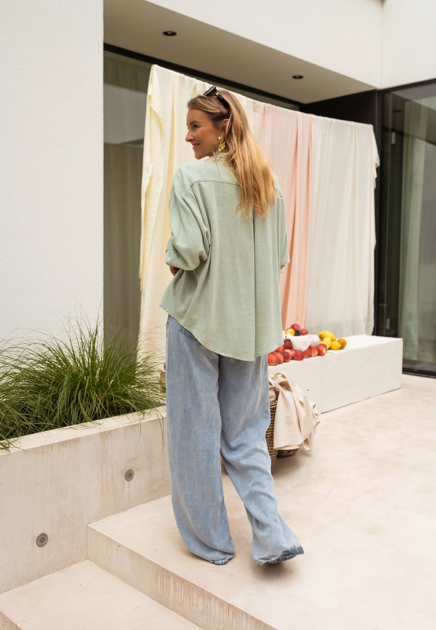 Sea Green Linen Blanca Shirt