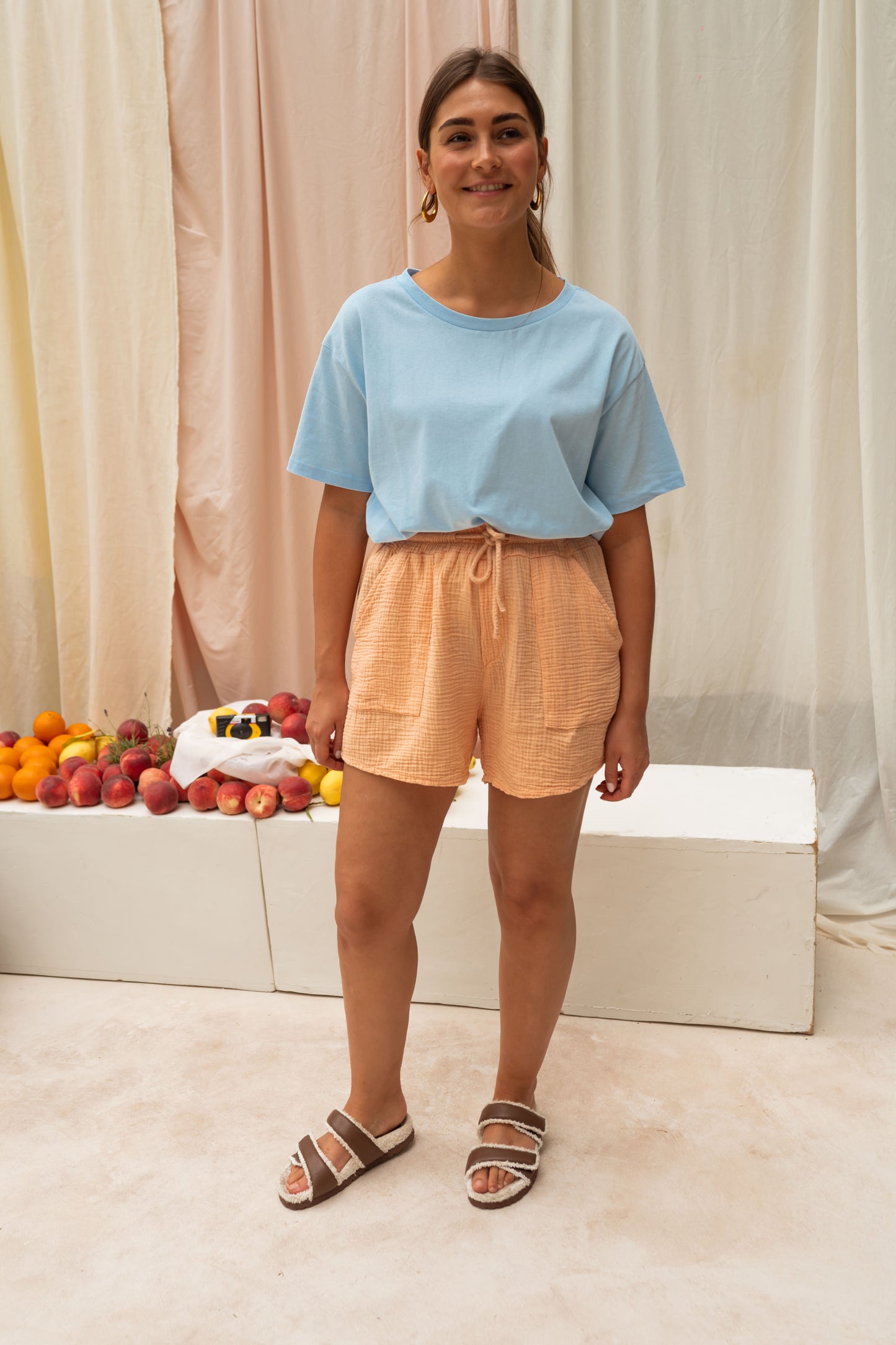 Peach Augustin Shorts