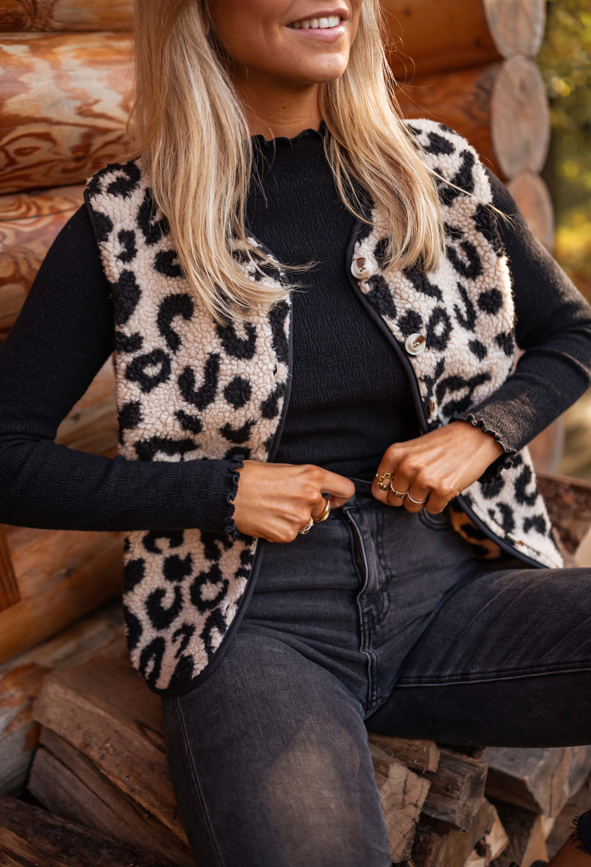 Leopard Sleeveless Abby Cardigan