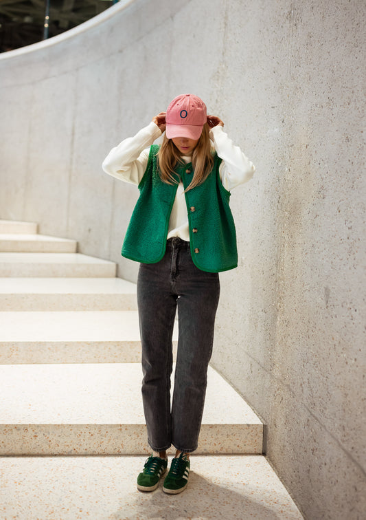 Green Jay Sleeveless Cardigan