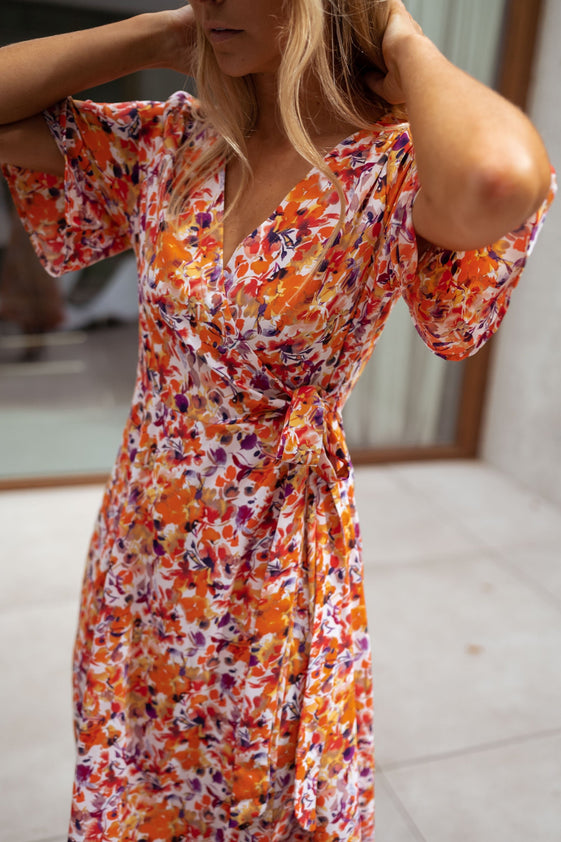 Orange Floral Asma Dress