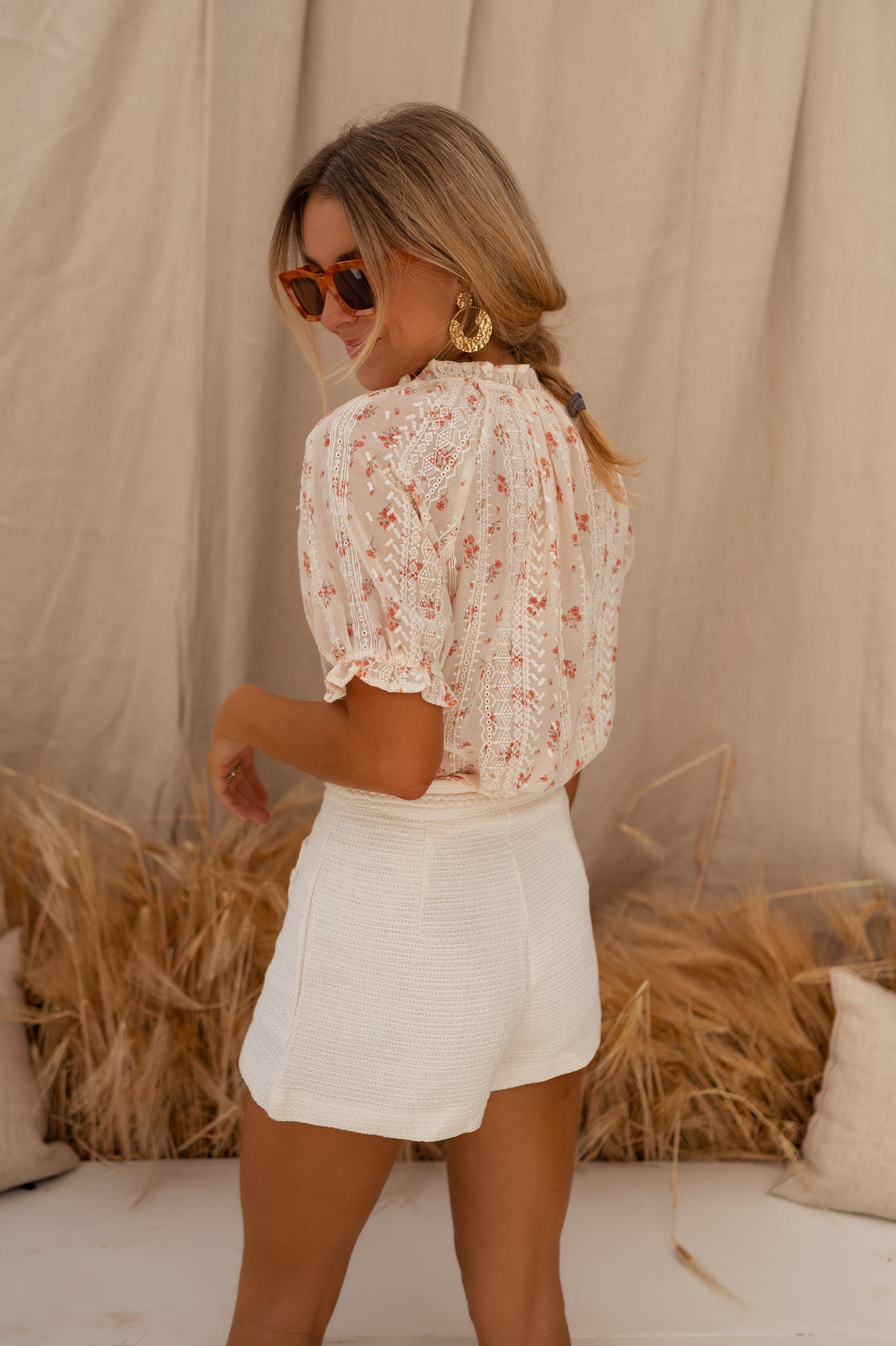 Crew Neck Wide Blouse - Carina