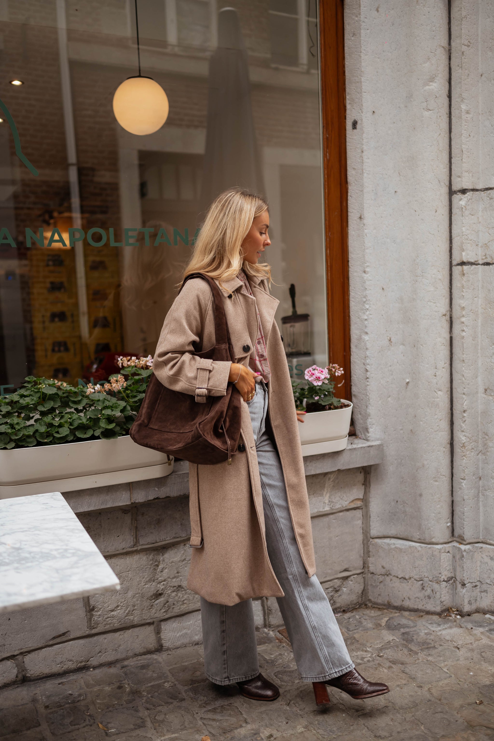 Brown Suede Pascal Bag