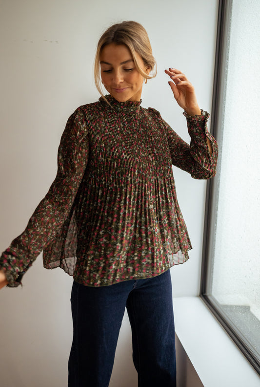 Green Floral Evolene Blouse