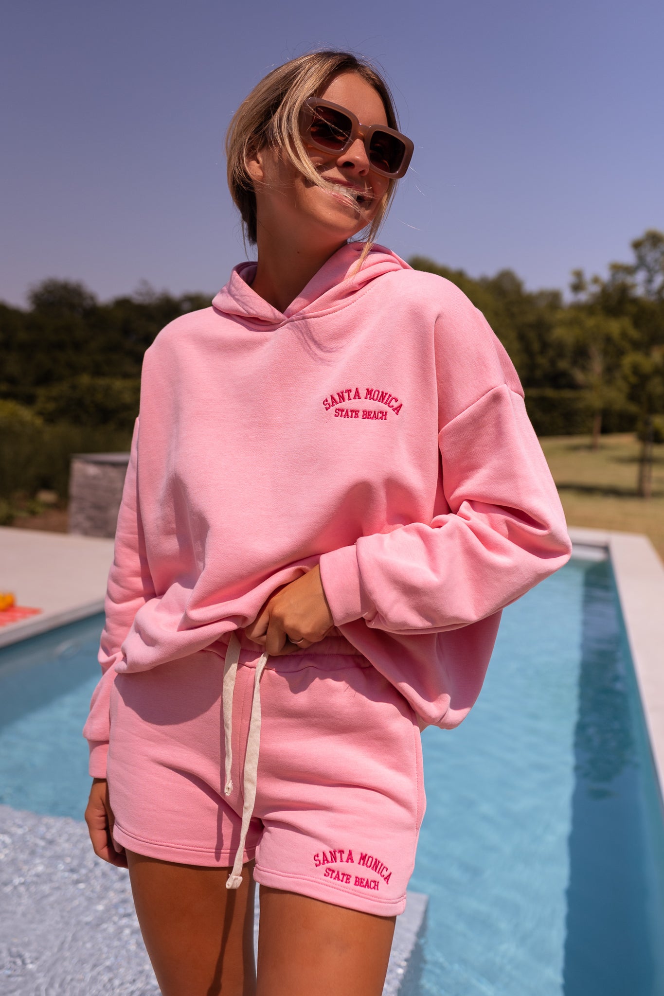 Pink Santa Monica Hoodie