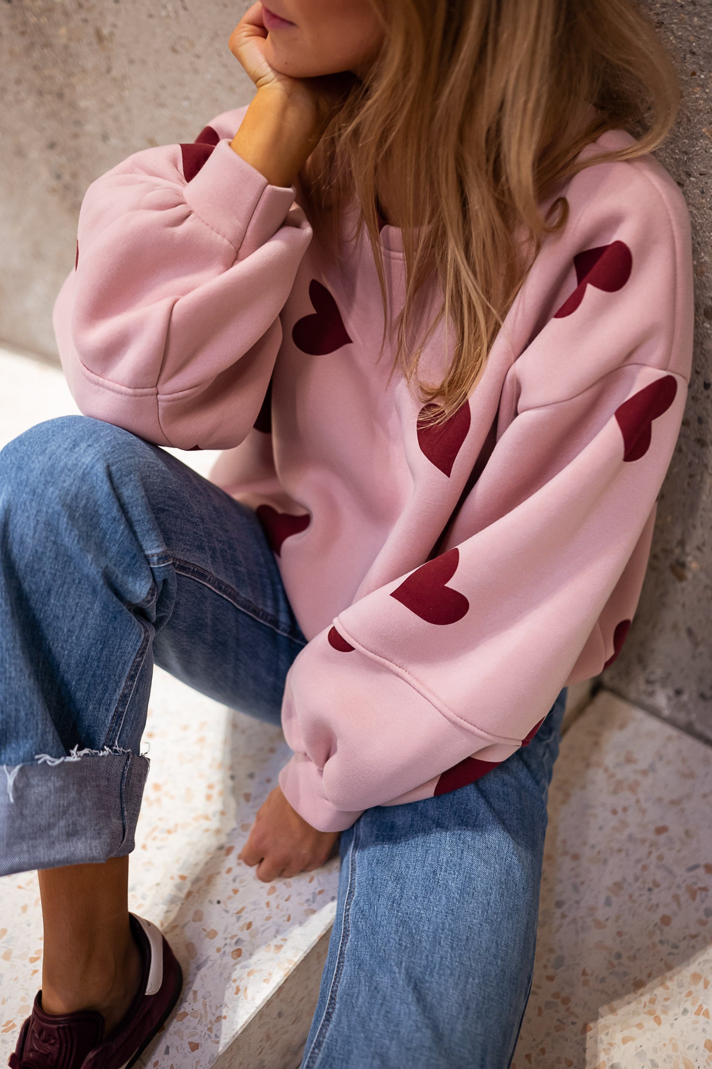 Pink Fiona Sweater with Hearts