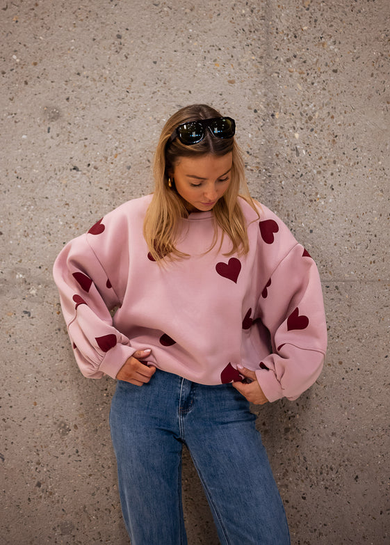 Pink Fiona Sweater with Hearts