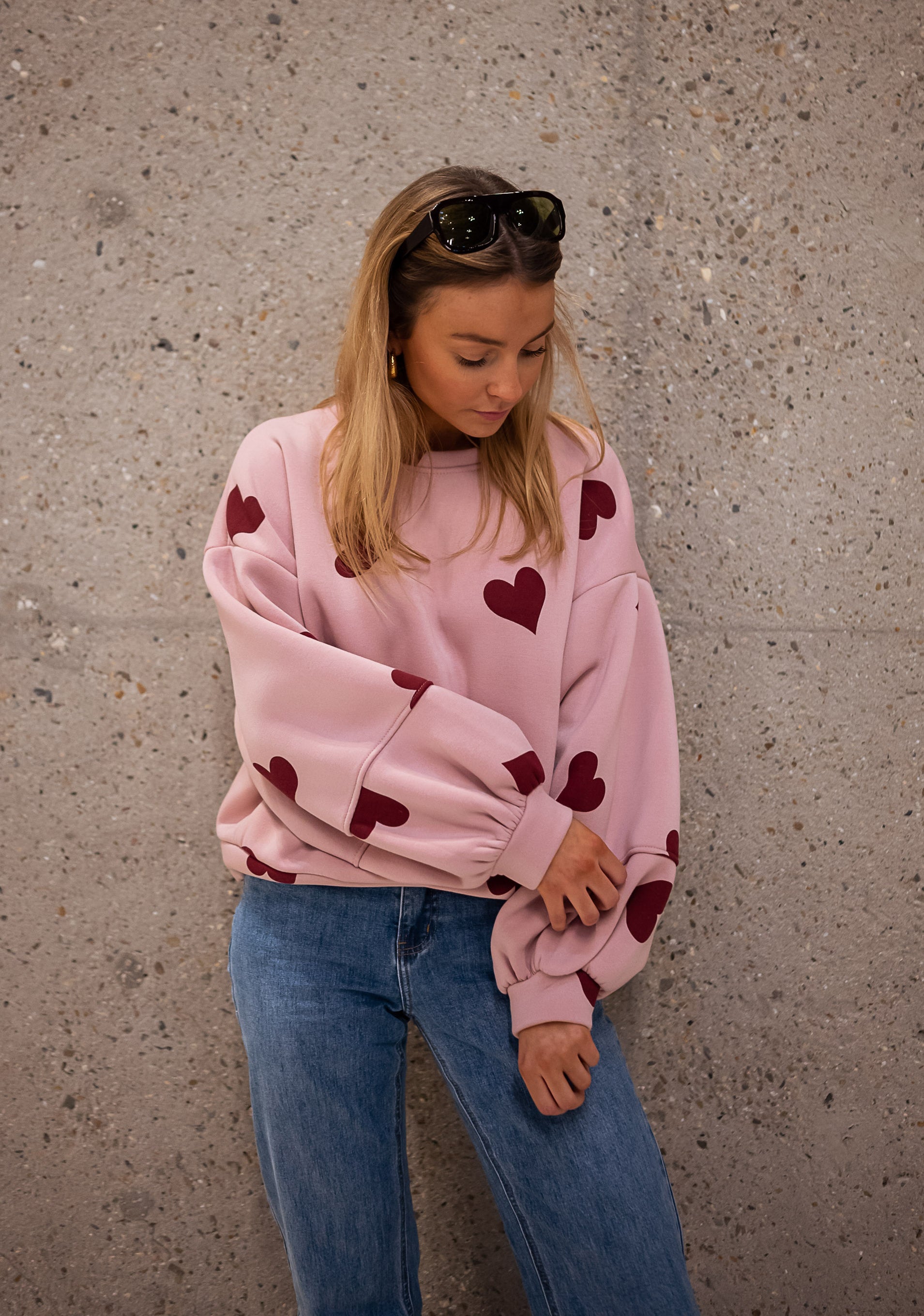 Pink Fiona Sweater with Hearts