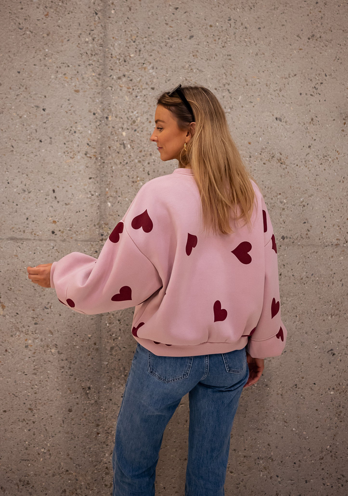 Pink Fiona Sweater with Hearts