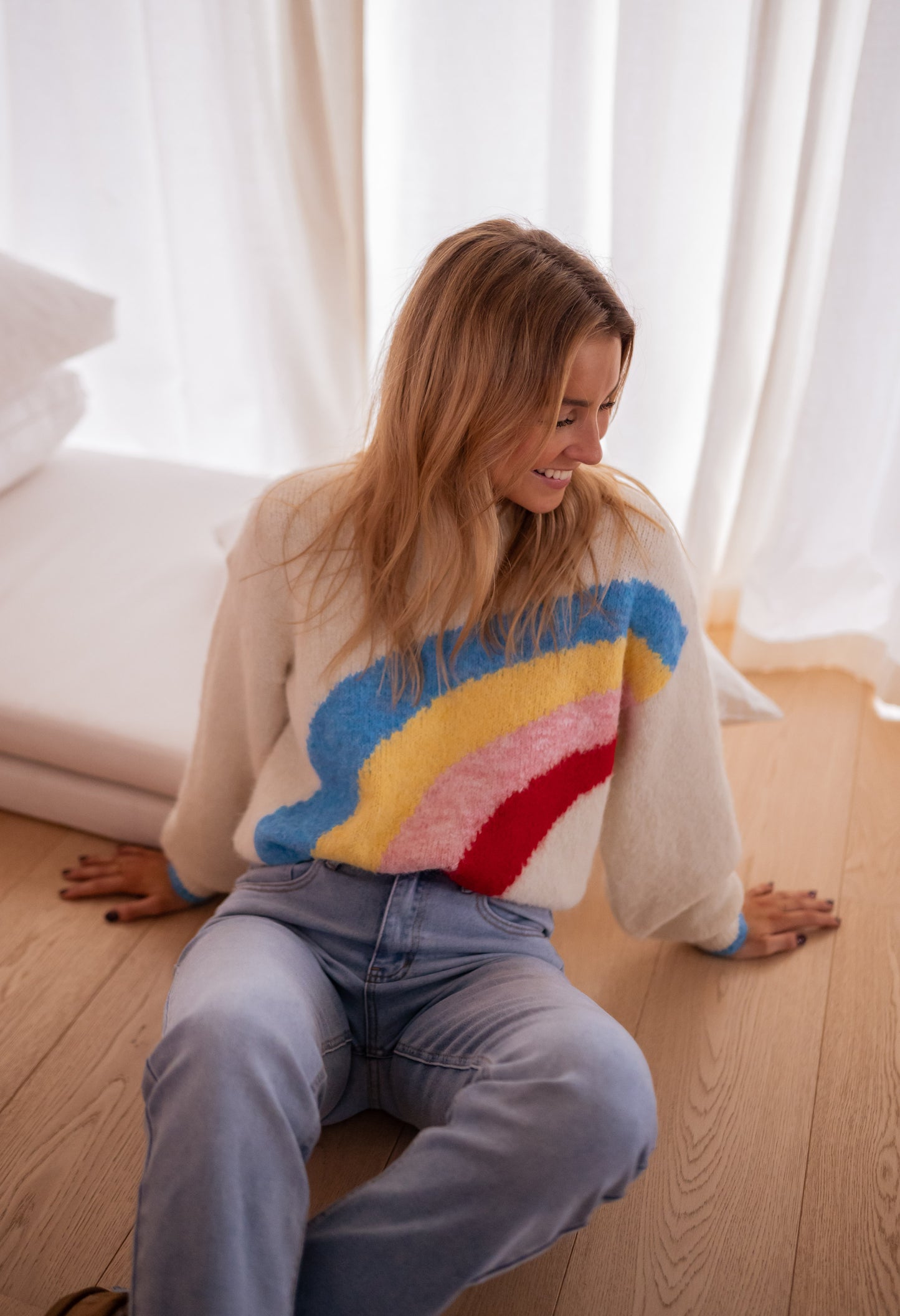 Ecru Rainbow Sweater