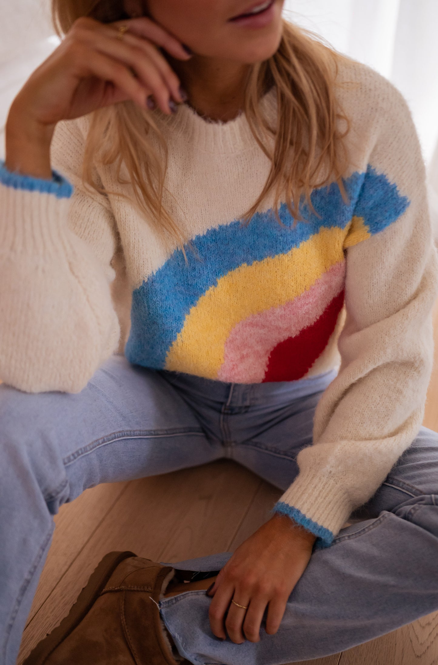 Ecru Rainbow Sweater