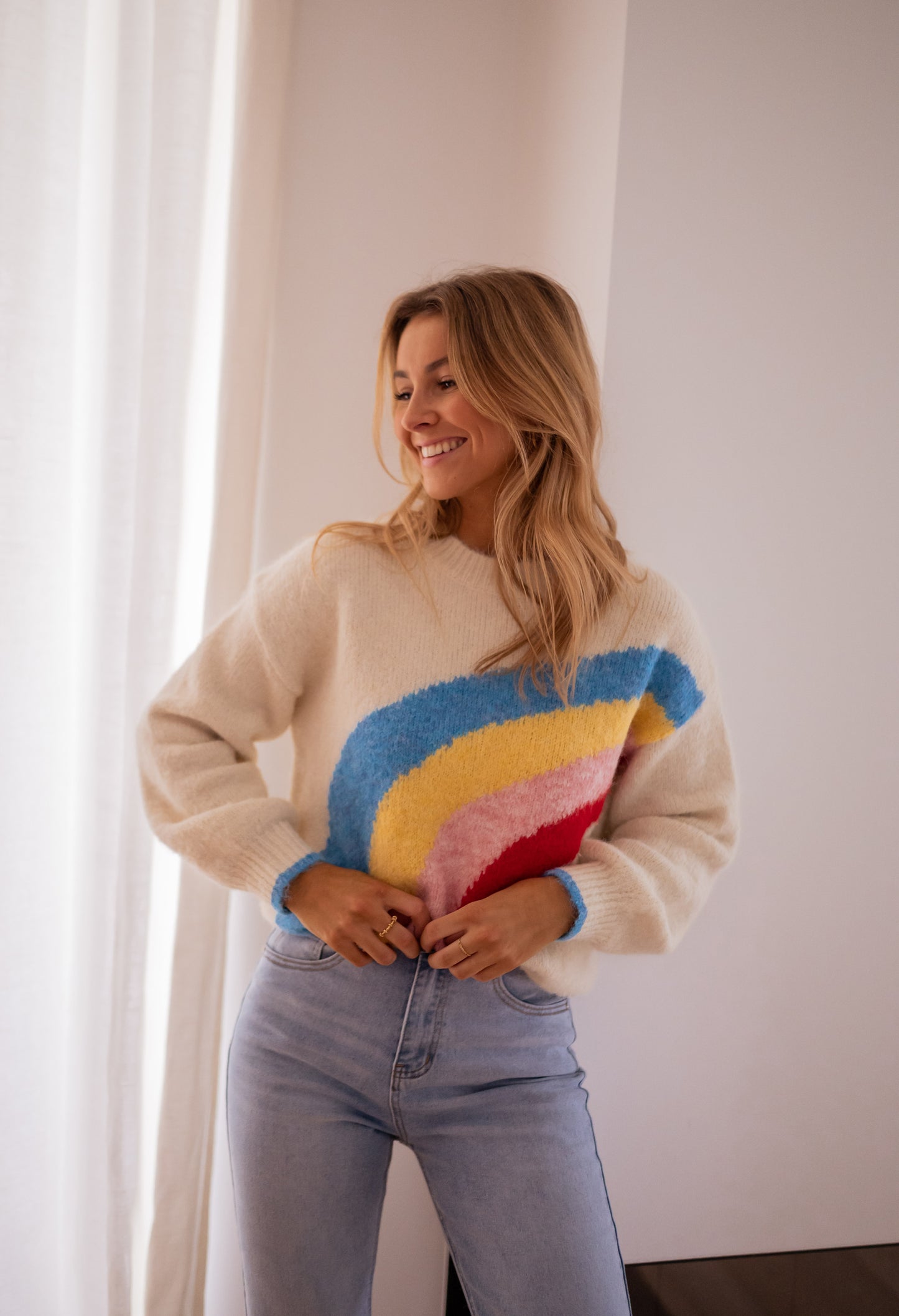 Ecru Rainbow Sweater