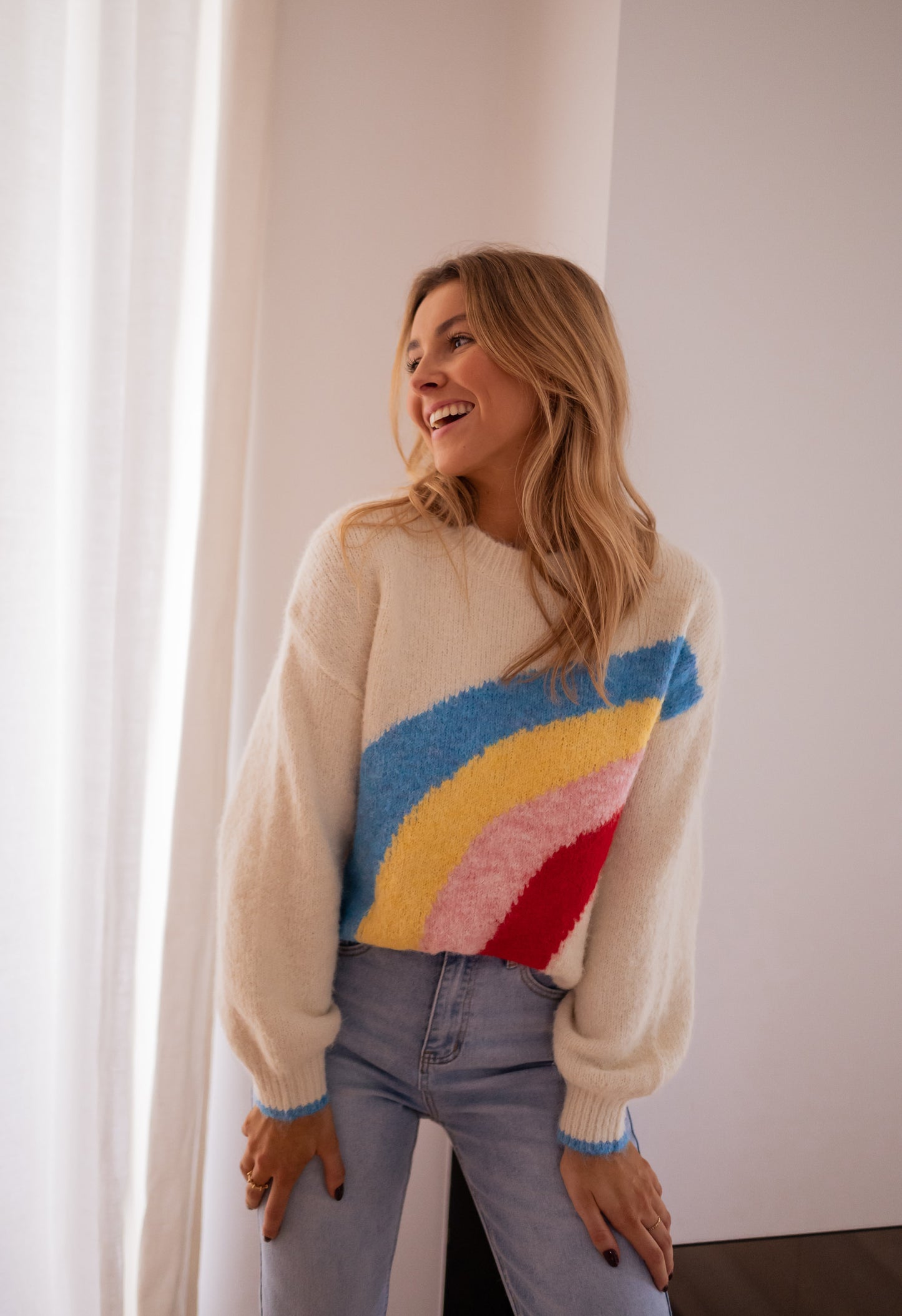 Ecru Rainbow Sweater