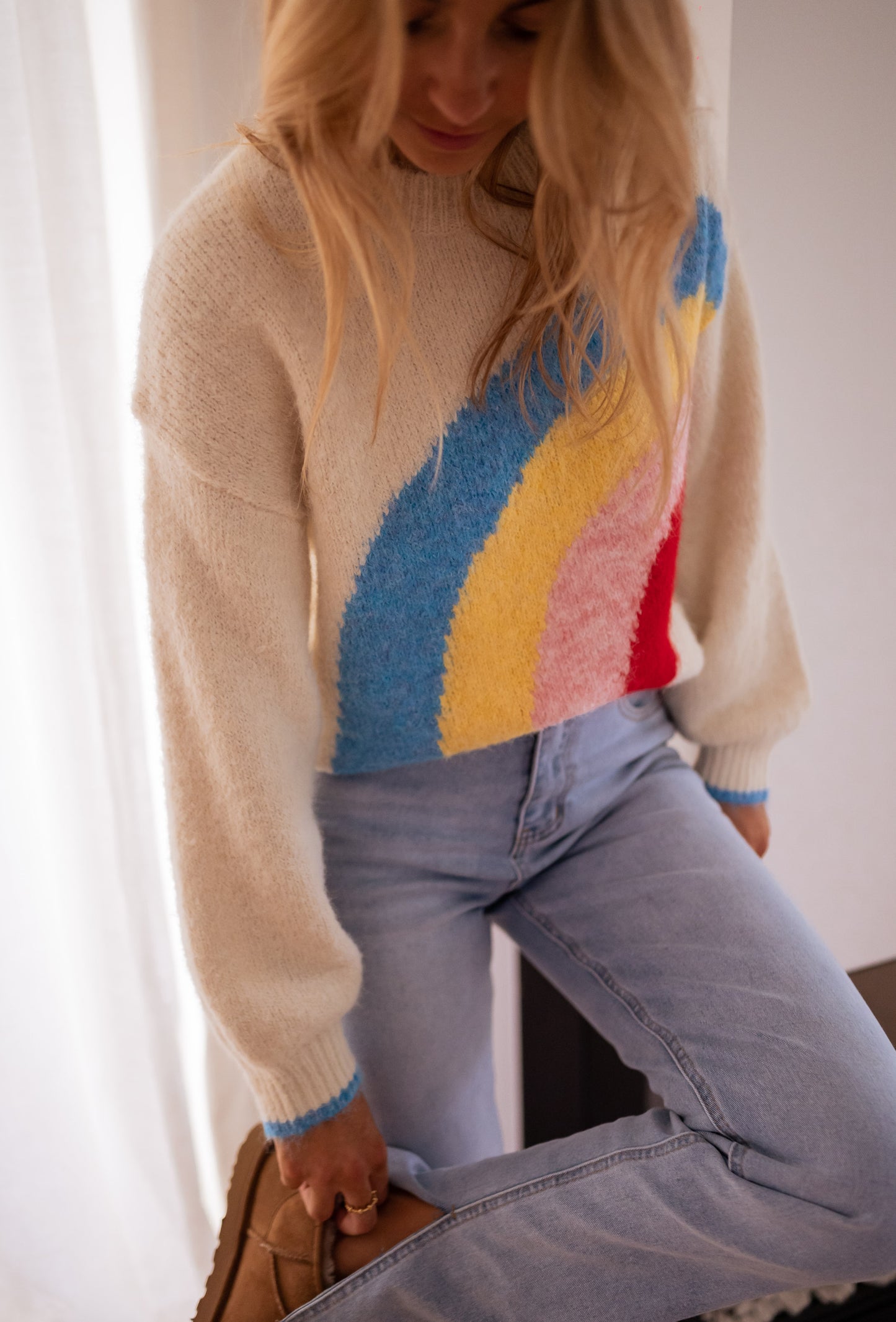 Ecru Rainbow Sweater