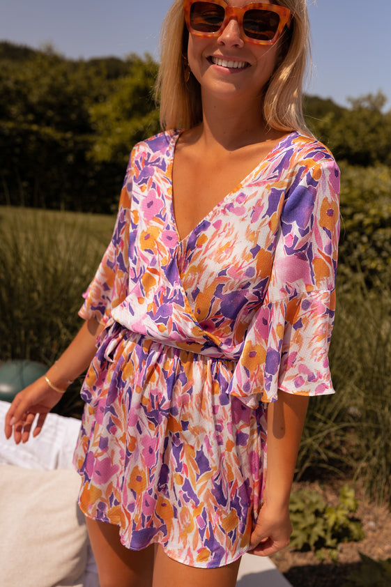 Purple Floral Basma Romper