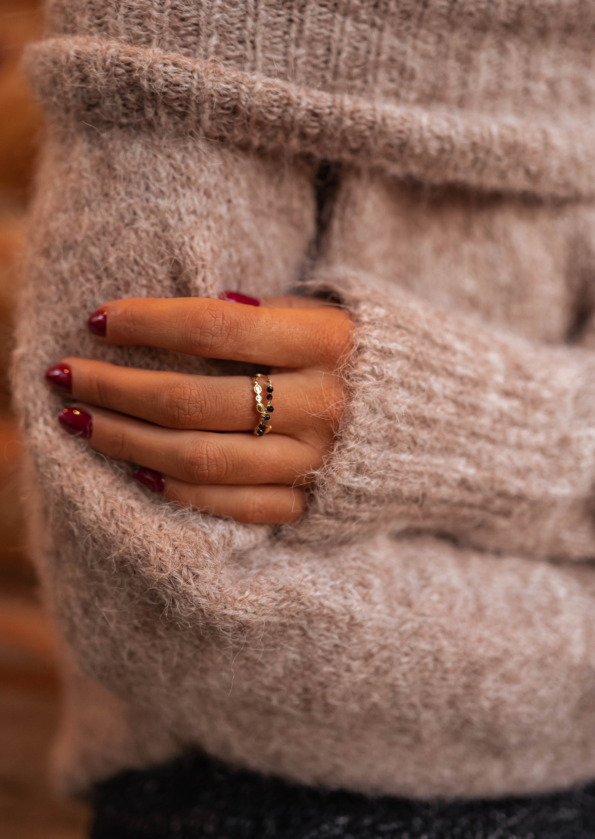 Black and Golden Tily Ring