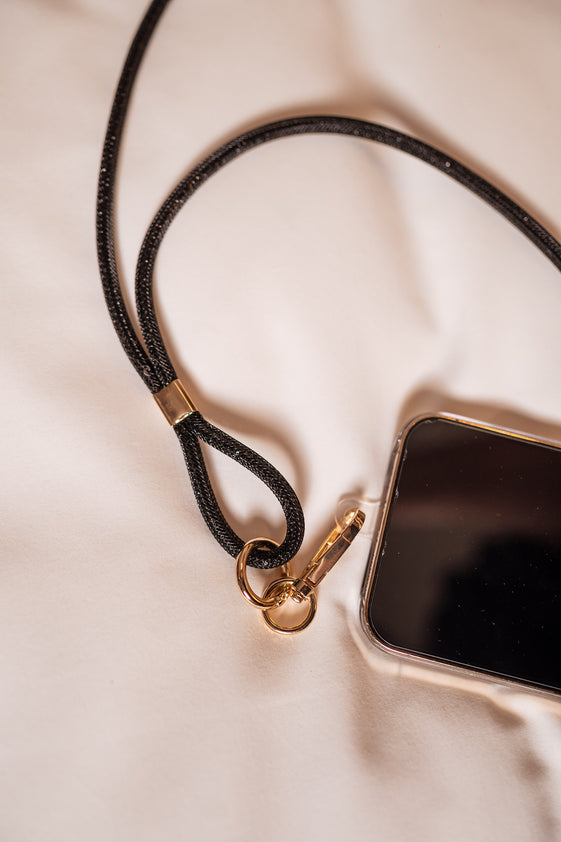 Black Shiny Willy Phone Lanyard