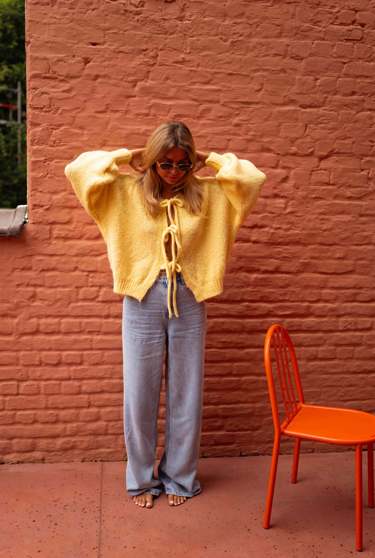 Beige Long Knit Cardigan - Shola
