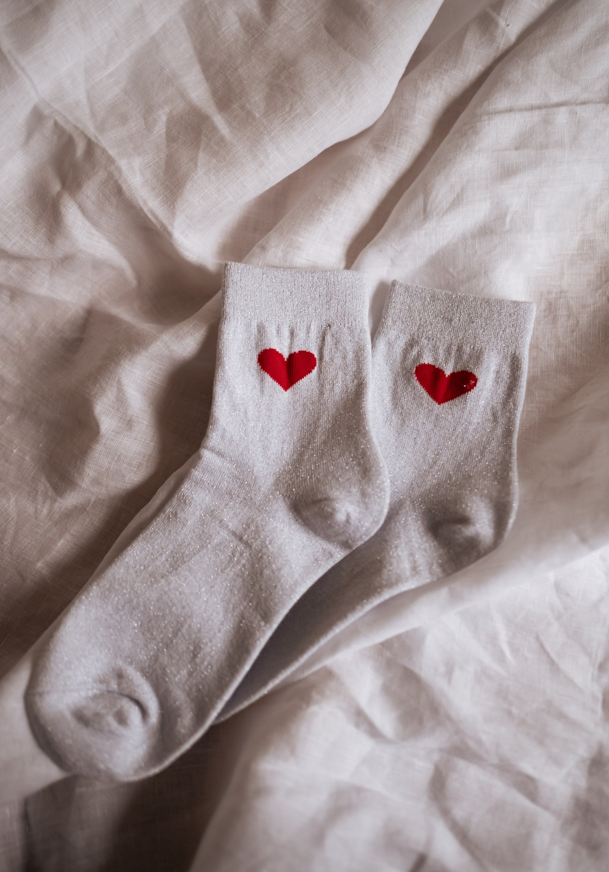 Silvery Heart Socks