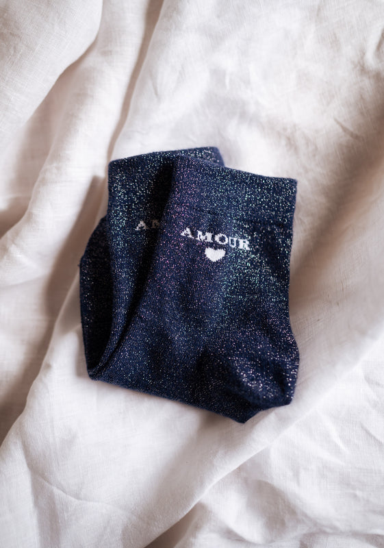 Shiny Blue Amour Socks