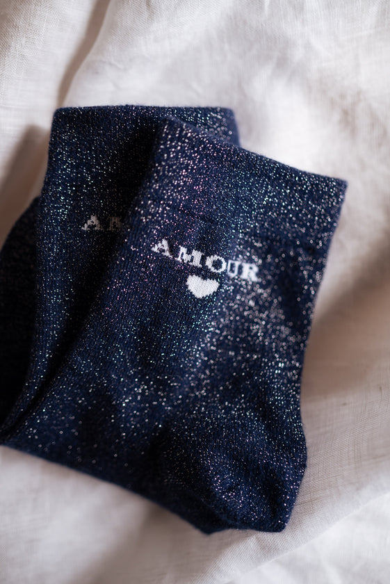 Shiny Blue Amour Socks