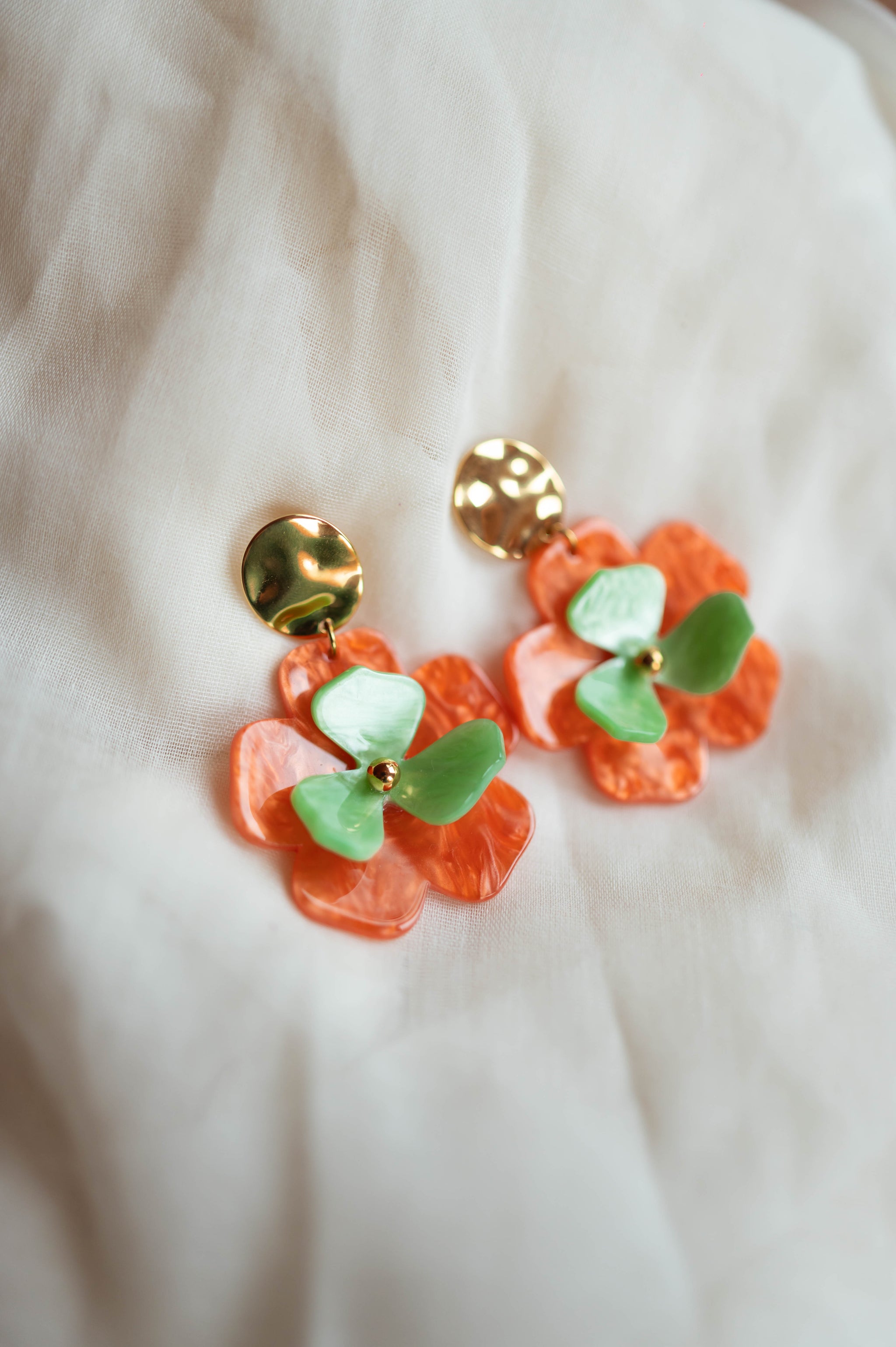 Orange and Green Vitou Earrings