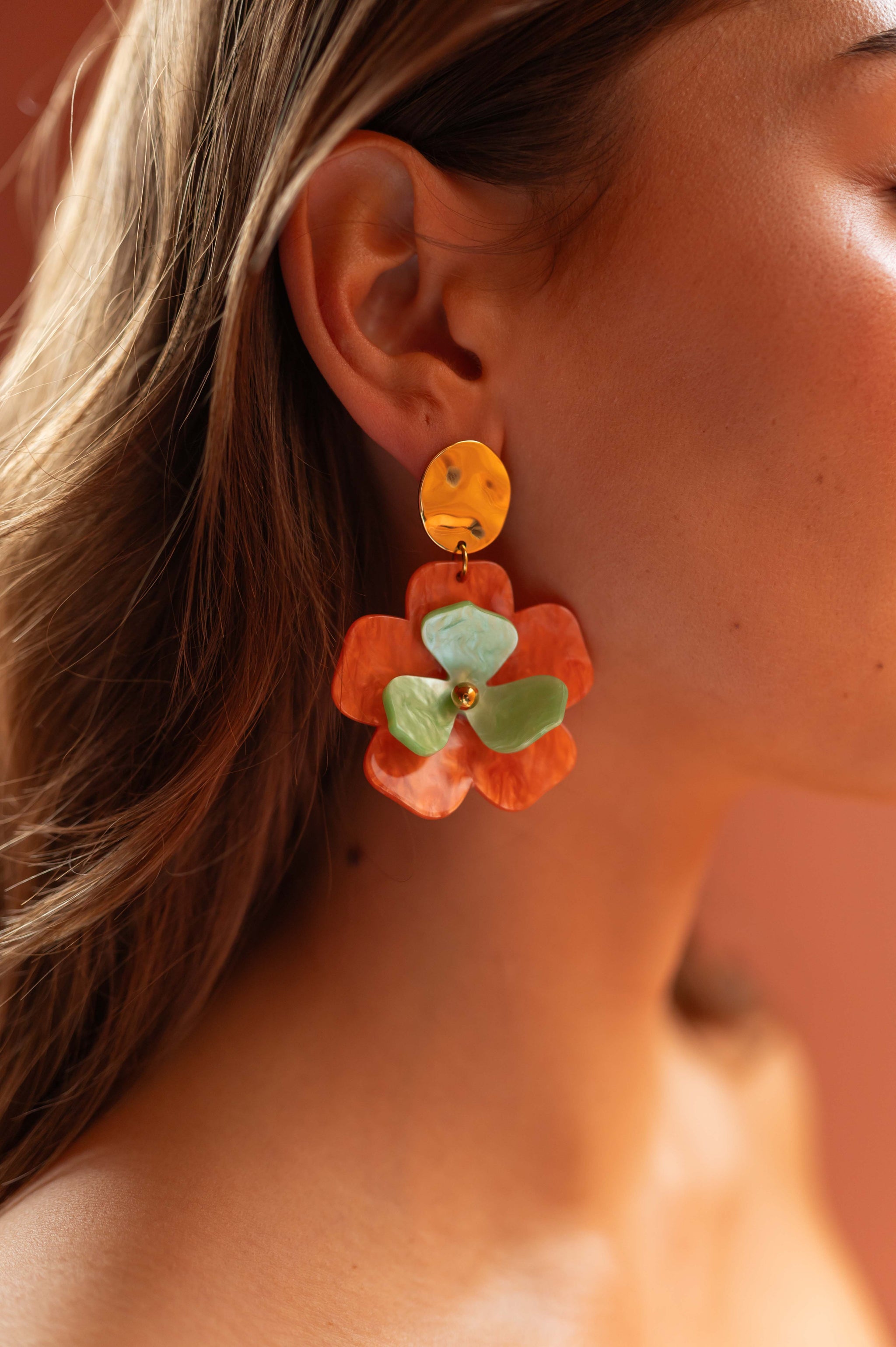 Orange and Green Vitou Earrings