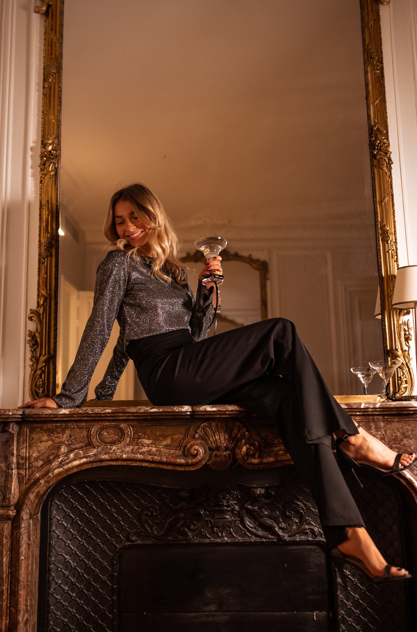 Silvery Glittery Aska Blouse