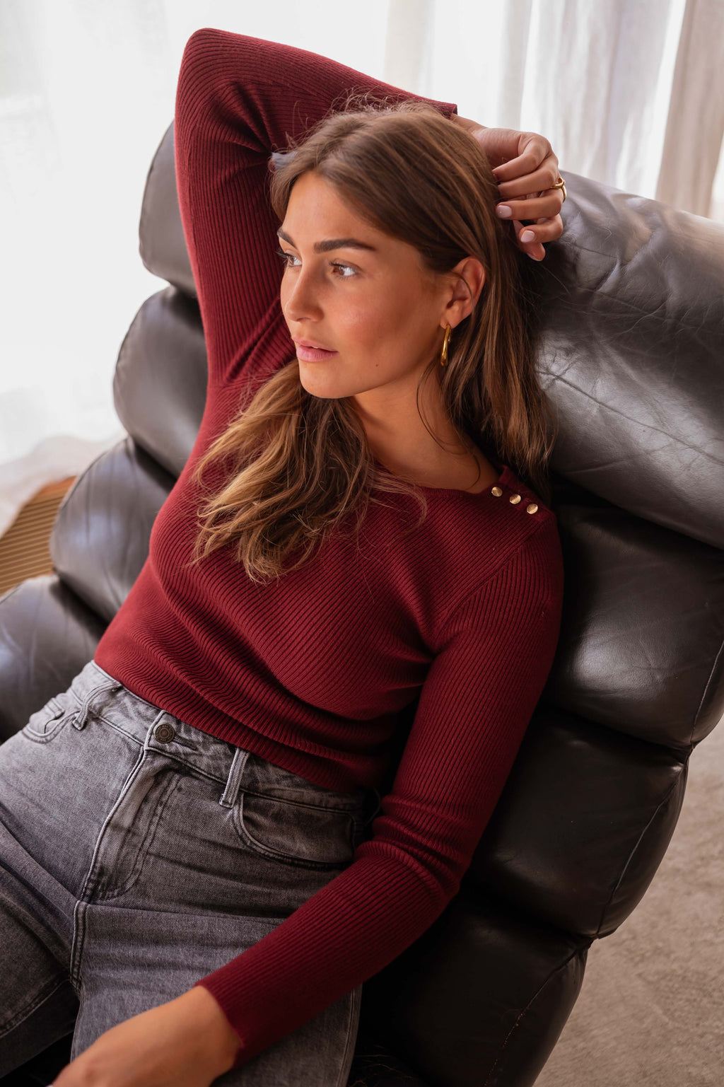 Mothy Burgundy Mothy Sweater | Easy Clothes North America