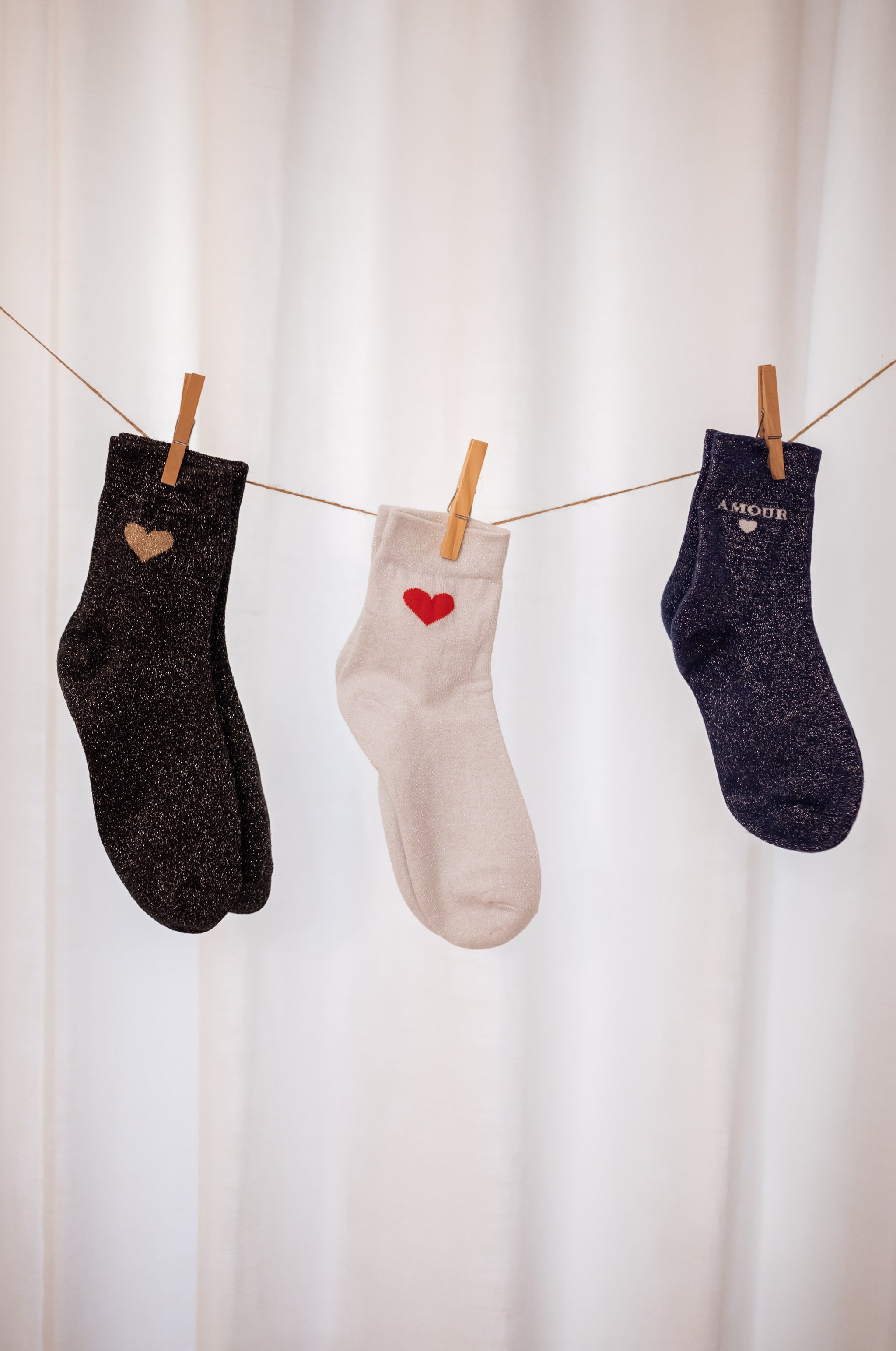 Silvery Heart Socks