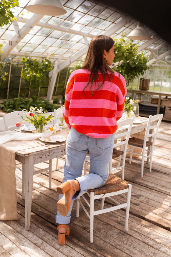 Striped Sabrina Sweater