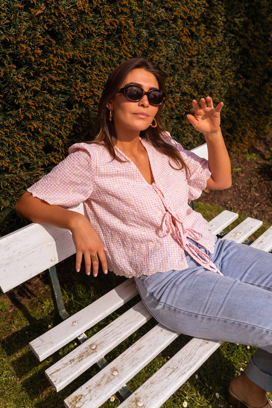 Pink Charlotte Embroidered Blouse