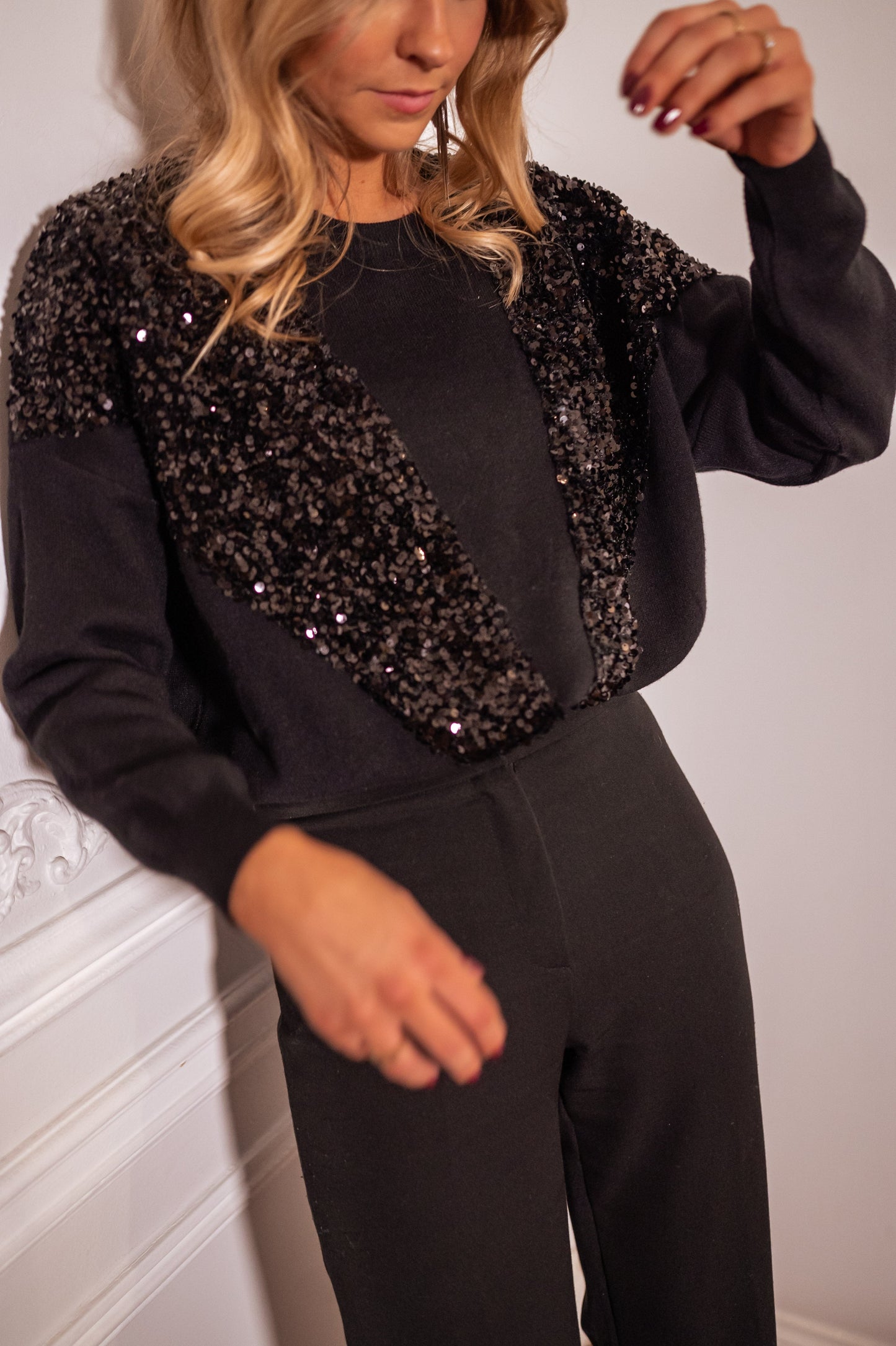 Black Glittery Dorine Sweater